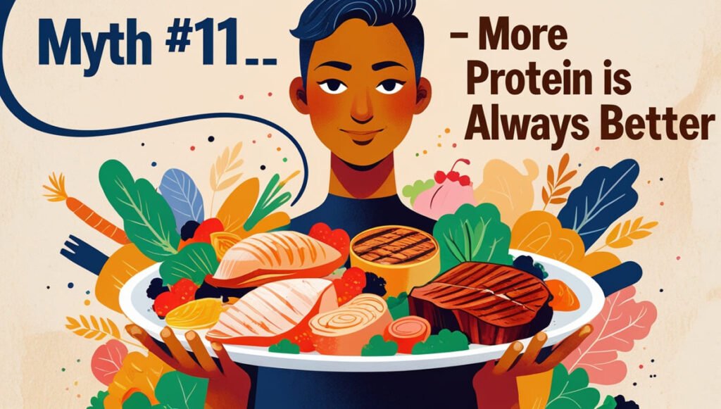 Feeling lost in your workout? 19 Fitness myths explained 9 Myth #11 — “More Protein Is Always Better” 🍗