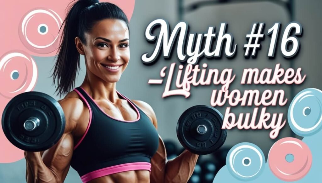 Feeling lost in your workout? 19 Fitness myths explained 4 Myth #16 — “Lifting Makes Women Bulky” 💪✨