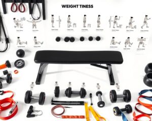 Elevate Your Home Fitness: Weight Bench Exercises Poster for Total Body Strength at Home
