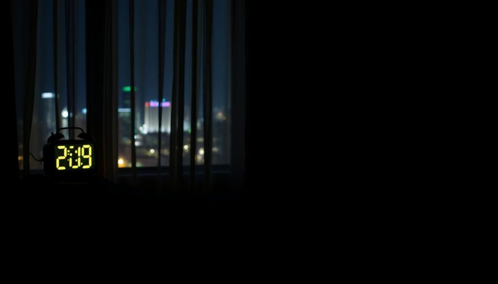 A dimly lit hotel room at night, the curtains are drawn, and a figure lies restlessly in bed, their face illuminated by the soft glow of a digital alarm clock displaying a confusing array of numbers. The room is filled with a sense of disorientation, as if time has lost its meaning. In the background, a window offers a glimpse of a cityscape, hinting at the traveler's journey. The scene captures the feeling of jet lag, where the body struggles to adjust to a new time zone, creating a sense of temporal displacement and uncertainty. A dimly lit hotel room at night, the curtains are drawn, and a figure lies restlessly in bed, their face illuminated by the soft glow of a digital alarm clock displaying a confusing array of numbers. The room is filled with a sense of disorientation, as if time has lost its meaning. In the background, a window offers a glimpse of a cityscape, hinting at the traveler's journey. The scene captures the feeling of jet lag, where the body struggles to adjust to a new time zone, creating a sense of temporal displacement and uncertainty.