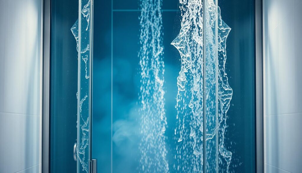 A steaming, modern-looking shower stall, its glass panels dripping with condensation, positioned in a crisp, clean bathroom setting. The water cascades down in a powerful, frigid stream, creating a misty, chilling atmosphere. Subtle blue and white hues dominate the scene, evoking a sense of invigorating coolness. The shower is angled to capture the full body immersion, emphasizing the transformative experience of a bracing cold shower. Dramatic, high-contrast lighting accentuates the dramatic water flow and steam, conveying the stimulating, almost meditative nature of this cold-based self-care ritual. A steaming, modern-looking shower stall, its glass panels dripping with condensation, positioned in a crisp, clean bathroom setting. The water cascades down in a powerful, frigid stream, creating a misty, chilling atmosphere. Subtle blue and white hues dominate the scene, evoking a sense of invigorating coolness. The shower is angled to capture the full body immersion, emphasizing the transformative experience of a bracing cold shower. Dramatic, high-contrast lighting accentuates the dramatic water flow and steam, conveying the stimulating, almost meditative nature of this cold-based self-care ritual.