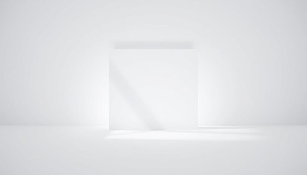 A bright, clinical white background sets the stage. In the foreground, a simple rectangular block of light illuminates, casting a soft, diffused glow. Shadows of the block's edges fall gently across the surface, creating a sense of depth and dimension. The lighting is direct, yet subtle, evoking a calming, meditative atmosphere. In the middle ground, another block of light intersects the first, blocking and refracting the illumination, creating an interplay of light and shadow. The resulting pattern suggests the importance of controlling ambient light for restful sleep. Minimalist, clean, and visually striking, this image visually encapsulates the key message of the article section.