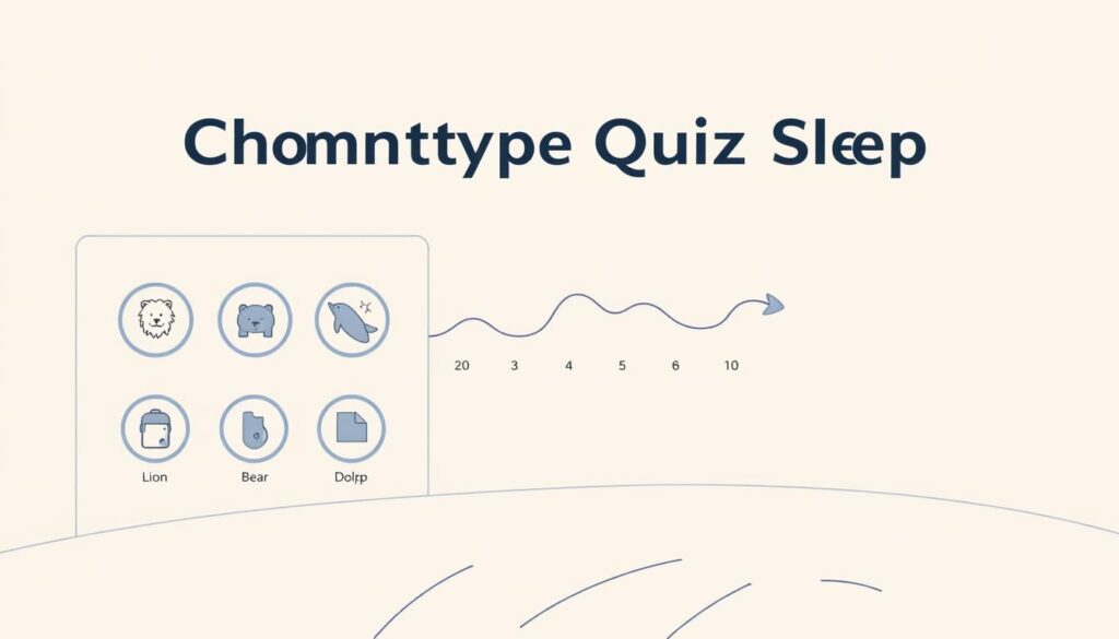 A detailed, minimalist digital illustration depicting the results of a "Chronotype Quiz Sleep" assessment. The foreground features a clean, modern UI layout with a series of circular icons representing different sleep chronotypes, such as a lion, bear, and dolphin. The middle ground showcases a subtle line graph or chart visualizing the quiz results. The background has a soft, muted color palette, creating a serene, contemplative atmosphere. The overall aesthetic is sleek, informative, and designed to complement the article's subject and section title. A detailed, minimalist digital illustration depicting the results of a "Chronotype Quiz Sleep" assessment. The foreground features a clean, modern UI layout with a series of circular icons representing different sleep chronotypes, such as a lion, bear, and dolphin. The middle ground showcases a subtle line graph or chart visualizing the quiz results. The background has a soft, muted color palette, creating a serene, contemplative atmosphere. The overall aesthetic is sleek, informative, and designed to complement the article's subject and section title.