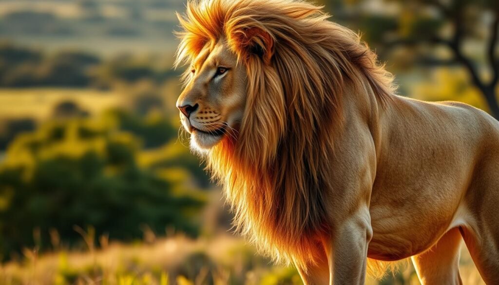 A majestic lion standing tall, its golden mane flowing in the gentle breeze. The powerful creature is captured in a mid-morning setting, with warm, natural lighting casting a soft glow on its muscular frame. In the background, a lush, verdant landscape unfolds, hinting at the lion's natural habitat. The image conveys a sense of strength, vitality, and an unwavering sense of purpose, reflecting the characteristics of the "lion chronotype" - an individual who is energetic, ambitious, and thrives on early mornings. The composition is balanced, with the lion positioned prominently in the frame, commanding attention and inspiring a sense of awe and admiration. A majestic lion standing tall, its golden mane flowing in the gentle breeze. The powerful creature is captured in a mid-morning setting, with warm, natural lighting casting a soft glow on its muscular frame. In the background, a lush, verdant landscape unfolds, hinting at the lion's natural habitat. The image conveys a sense of strength, vitality, and an unwavering sense of purpose, reflecting the characteristics of the "lion chronotype" - an individual who is energetic, ambitious, and thrives on early mornings. The composition is balanced, with the lion positioned prominently in the frame, commanding attention and inspiring a sense of awe and admiration.