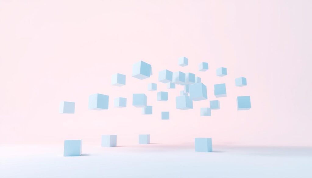A serene, minimalist data cloud against a pastel backdrop. Floating data cubes in shades of blue and white, symbolizing privacy and security. Soft, diffused lighting illuminates the scene, creating a calming, ethereal atmosphere. The cubes are free from any visible markings or labels, emphasizing the anonymous, user-centric nature of the data. The composition is clean and balanced, with the data elements occupying the foreground and middle ground, and the pastel background providing a sense of depth and tranquility. The overall impression is one of trust, control, and the responsible handling of personal information.