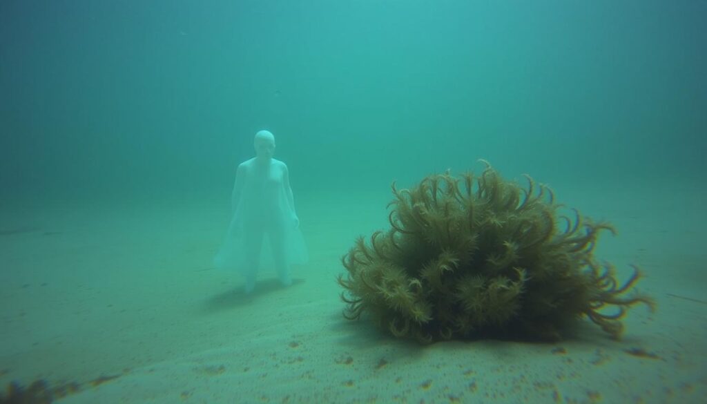 A tranquil, underwater scene depicting the potential risks of sea moss consumption. In the foreground, a translucent, ghostly figure representing the undesirable side effects, such as digestive discomfort or allergic reactions. The middle ground features a cluster of sea moss, its delicate fronds swaying gently in the current. In the background, a dim, hazy seascape conveys a sense of caution and uncertainty. The lighting is soft and muted, casting a somber, contemplative mood. The camera angle is slightly elevated, giving the viewer a sense of observing from a distance, as if examining the potential dangers from a safe vantage point. A tranquil, underwater scene depicting the potential risks of sea moss consumption. In the foreground, a translucent, ghostly figure representing the undesirable side effects, such as digestive discomfort or allergic reactions. The middle ground features a cluster of sea moss, its delicate fronds swaying gently in the current. In the background, a dim, hazy seascape conveys a sense of caution and uncertainty. The lighting is soft and muted, casting a somber, contemplative mood. The camera angle is slightly elevated, giving the viewer a sense of observing from a distance, as if examining the potential dangers from a safe vantage point.