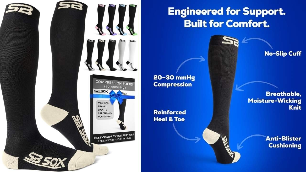 SB SOX Lite Compression Socks for Men & Women (15–20 mmHg)
