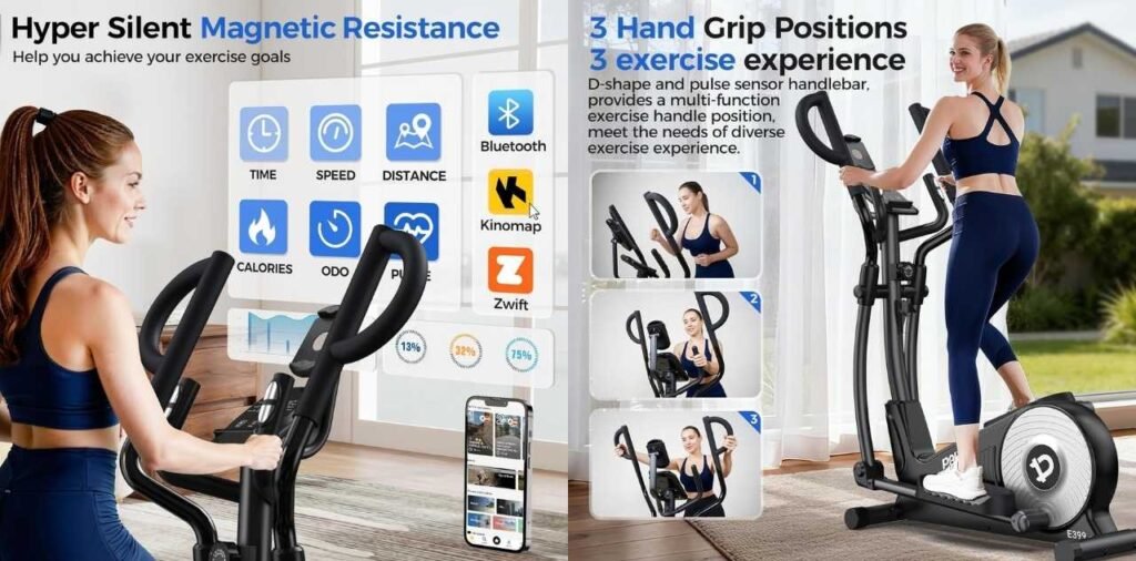 Best Elliptical for Home Without Wasting Money 5 pooboo E399 Elliptical Machine, 17IN Stride, 16 Magnetic